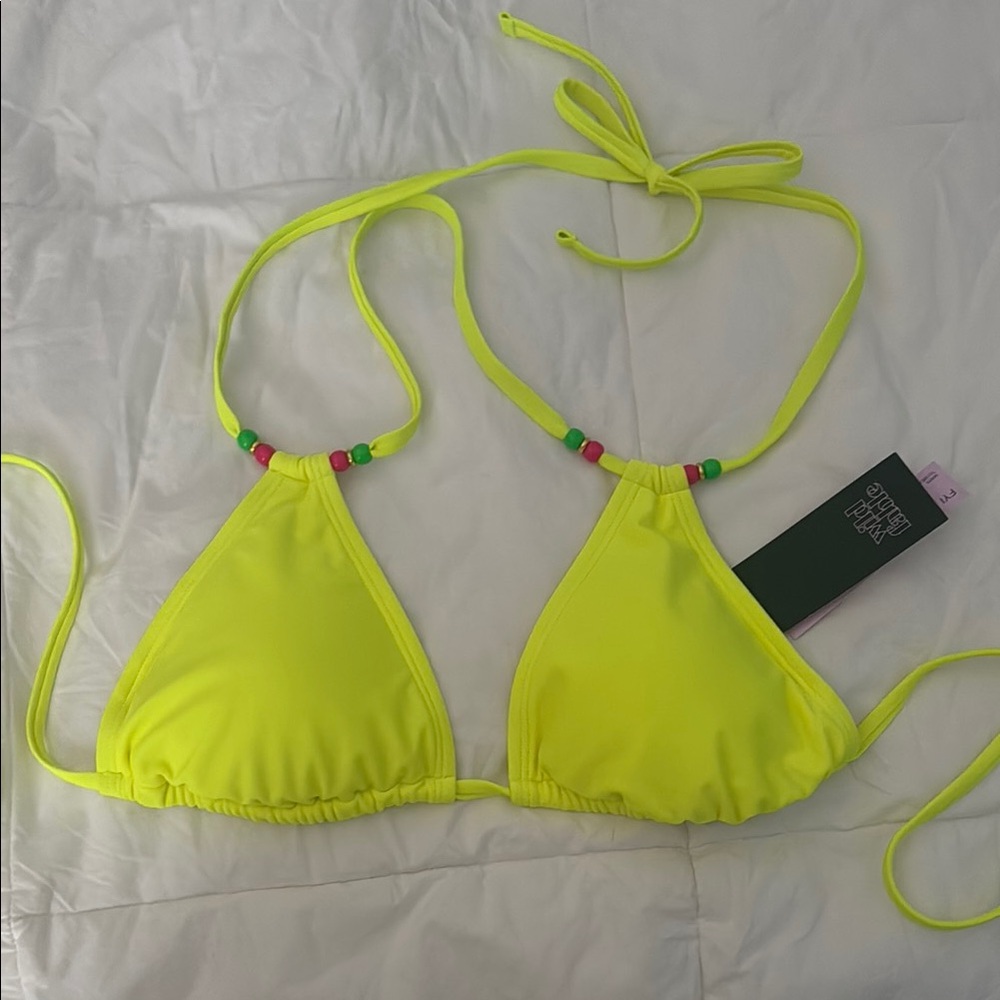 NWT Wild Fable Neon Yellow Bikini Top (have matching bottoms - sold separately)
